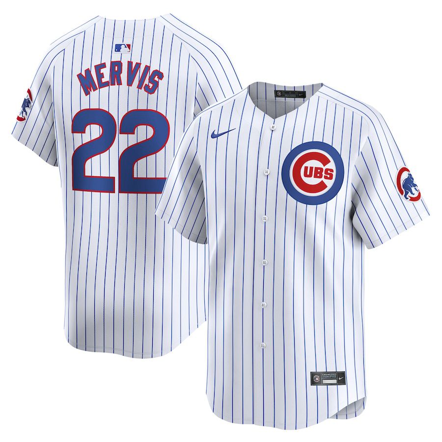 Men Chicago Cubs 22 Matt Mervis Nike White Home Limited Player MLB Jersey